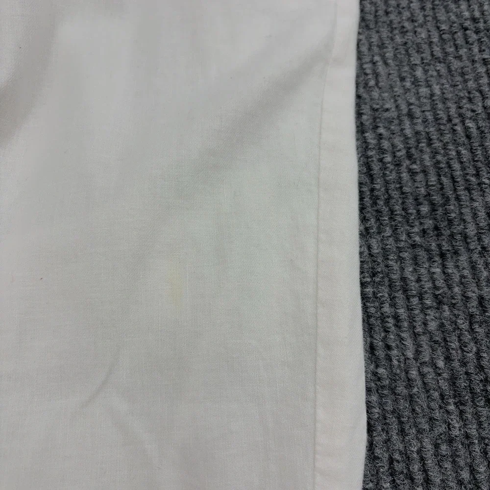 Banana Republic Avery Pants Women 14 White Linen Cotton Blend Trousers Casual